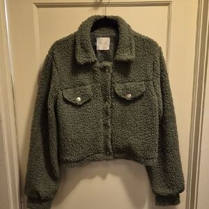 Active USA Women's Olive Sherpa Jacket